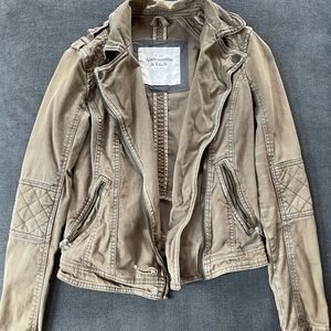 A&F army green Moto jacket- S